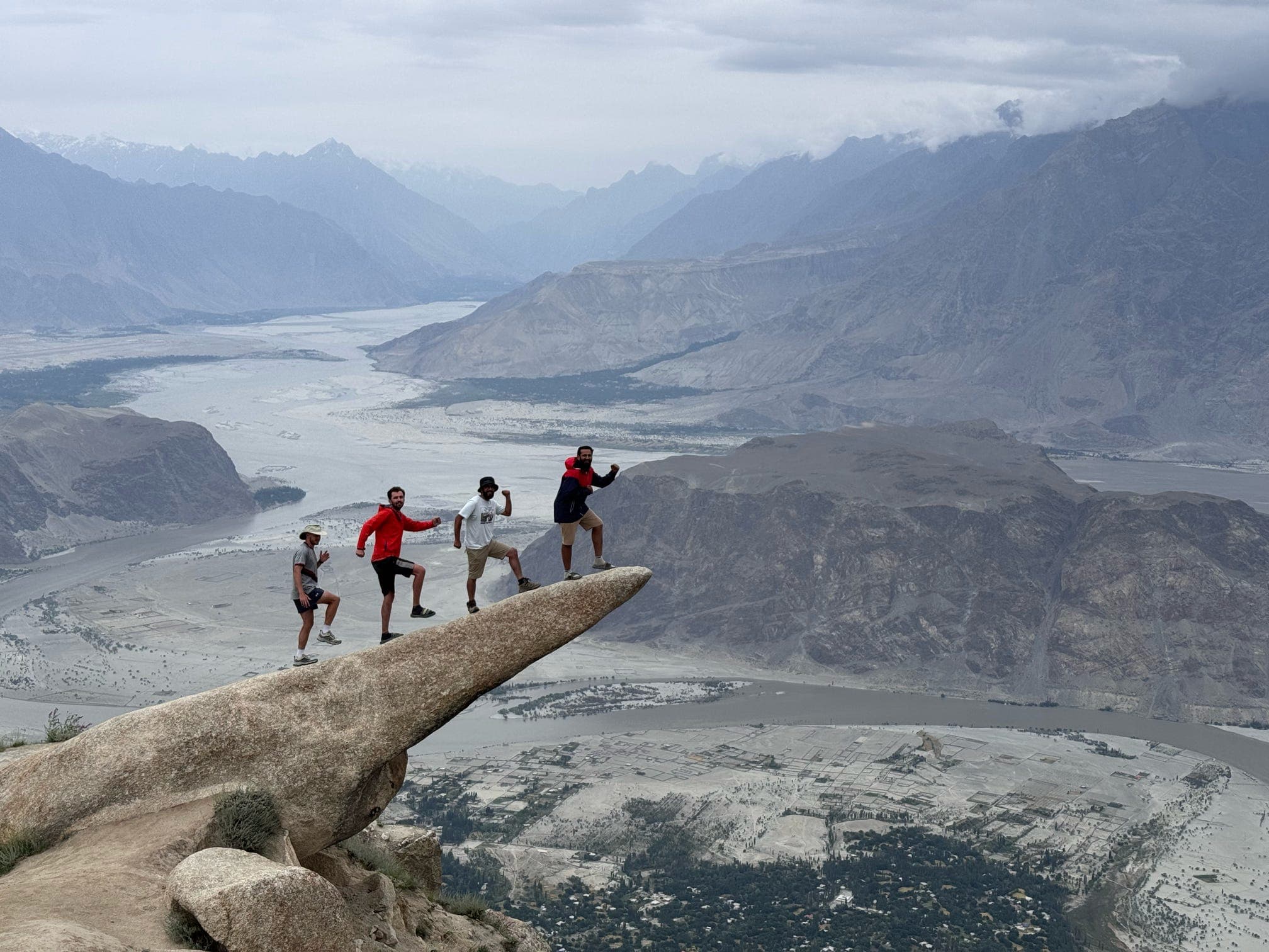Posing on masrur rock with beautiful view of Skardu valley