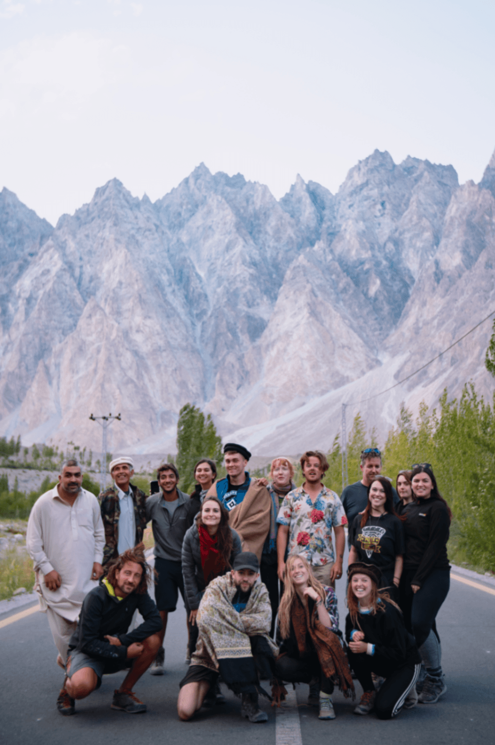 celebrating together in a mountain valley